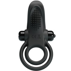Pretty Love - Double Anneau Vibrant + Stimulateur De Clitoris 10 Vibrations Noir
